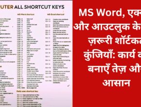 MS Word, एक्सेल और आउटलुक के लिए ज़रूरी शॉर्टकट कुंजियाँ: कार्य को बनाएँ तेज़ और आसान